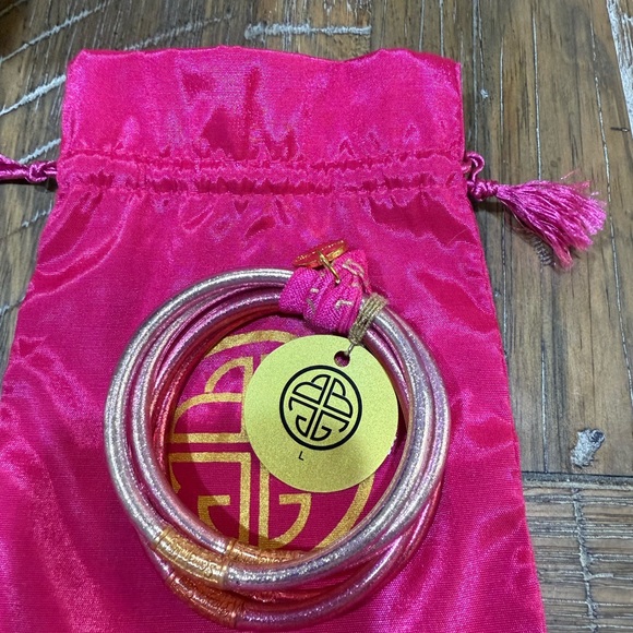 BudhaGirl All weather Bangles Carrousel pink 4 bangle set size L - Picture 3 of 3